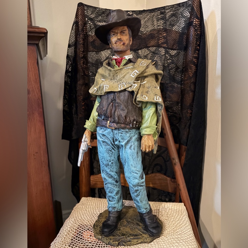 A signed Clint Eastwood "Man with No Name" statue 1997